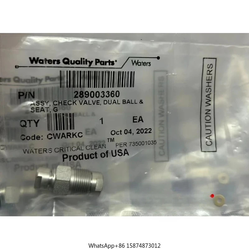 워터 289003360 UPLC H I 펌프 헤드 더블 볼 체크밸브 신