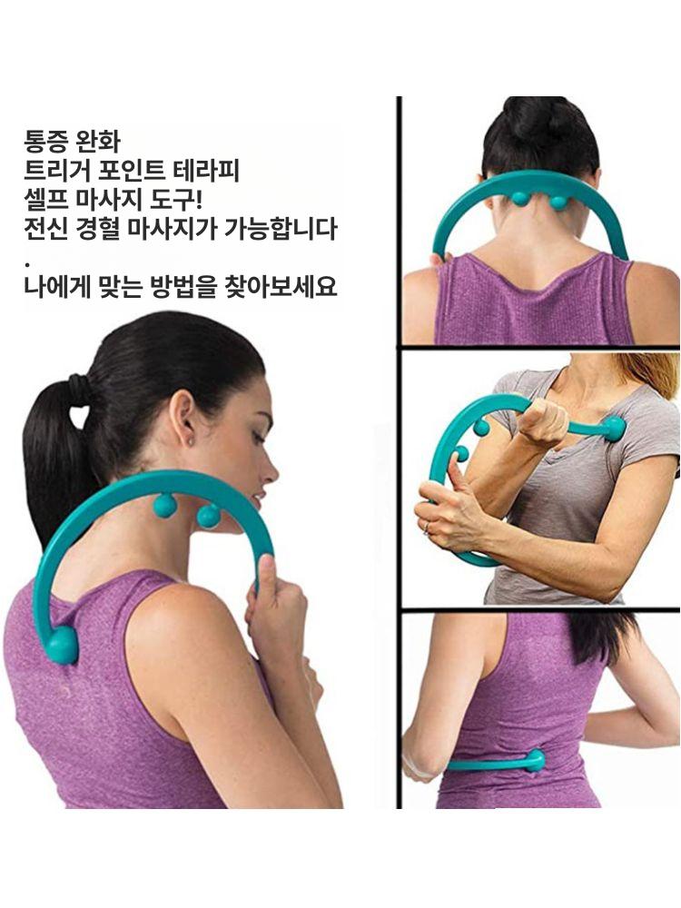 파란색 마사지기 셀프 근육 등 마사지스틱 지압스틱 안마스틱 삼각지압봉 마사지봉 - 상세 이미지 2