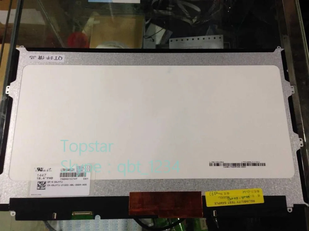 델 M18X 모듈 LTM184HL01 18.4 인치 IPS LCD 디스플레이 A 등급 신
