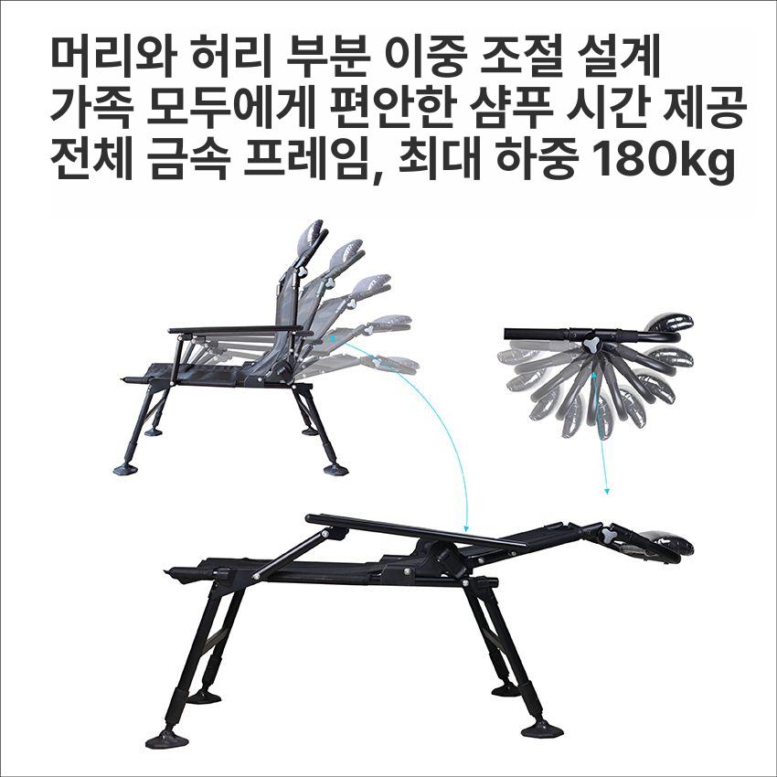 접이식 의자 경량 가정용 간이 요양원 환자용 머리감는 병원 장애인 성인용 샴푸베드 - 상세 이미지 2