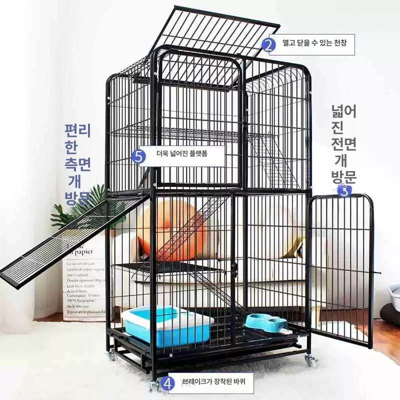 철제 케이지 대형 반려동물 분리 격리장 실내 철망 사육장 가정용 견사 실외 이동장 - 상세 이미지 2