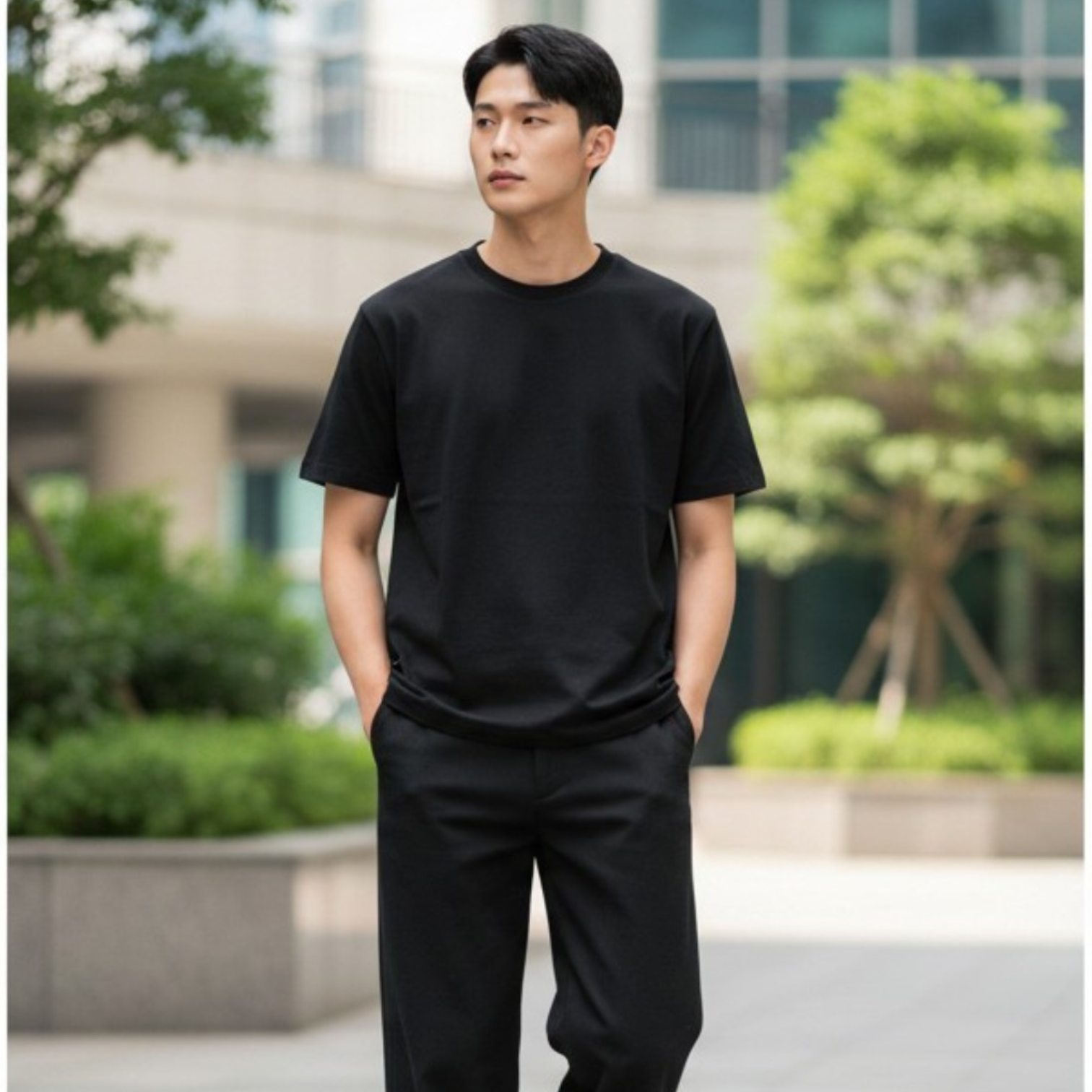 무지 반팔티 코마사 24수 면100% 13컬러 남녀공용 기본 라운드 해시태그 에센셜 - 상세 이미지 5