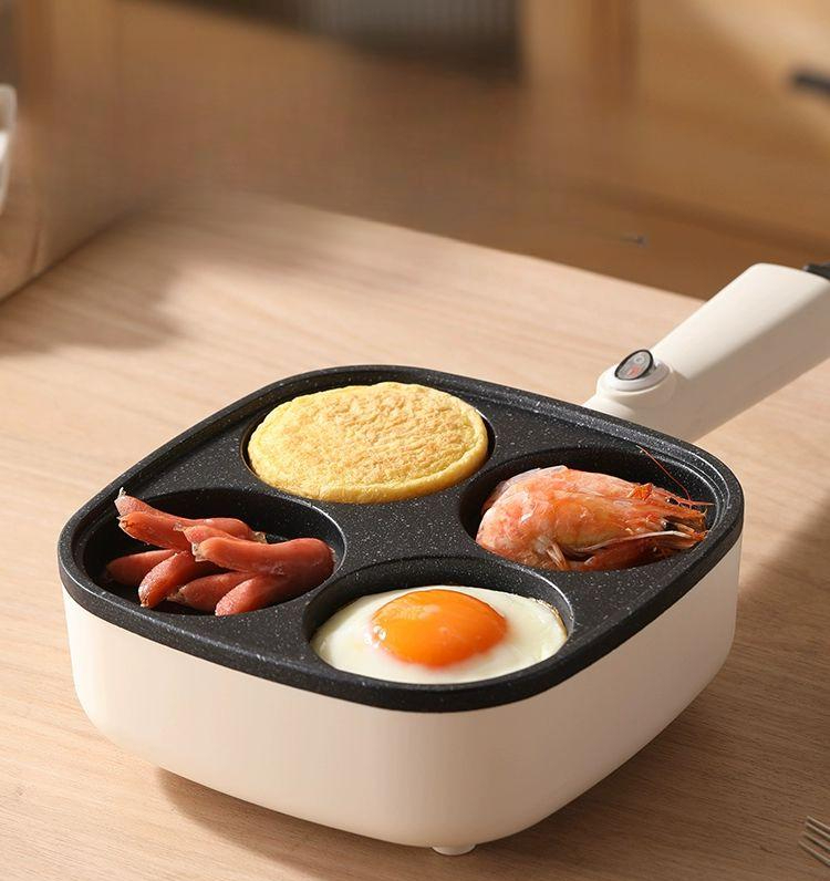 전기 에그팬 4칸 모양틀 후라이기 계란 집게 메이커 분할 달걀 - 메인 이미지