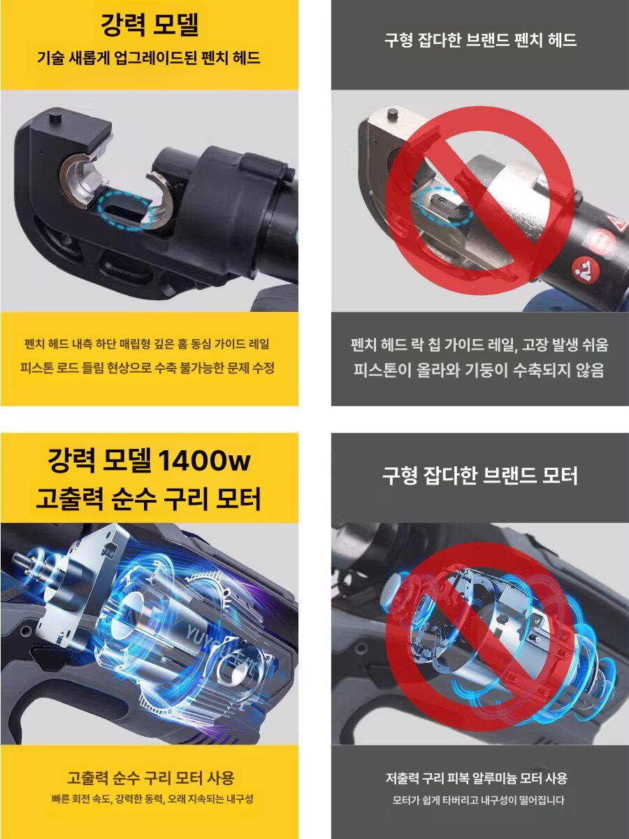 전동 압착기 공구 압축 유압프레스 유압기 유압펀칭기 전선 판금 강철 케이블 펜치 - 상세 이미지 3