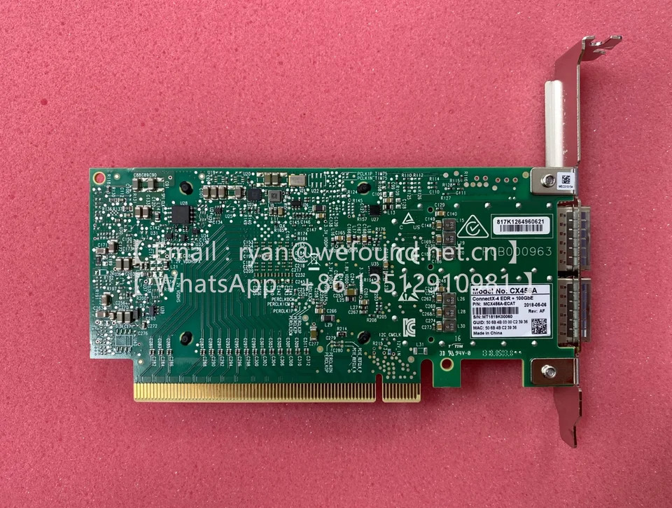 멜라녹스 MCX456A-ECAT ConnectX-4 VPI EDR 인피니밴드어댑터 100 Gb/s GbE 듀얼 포트 QSFP28 PCIe3.0 x16 LP 어댑터 CX456A