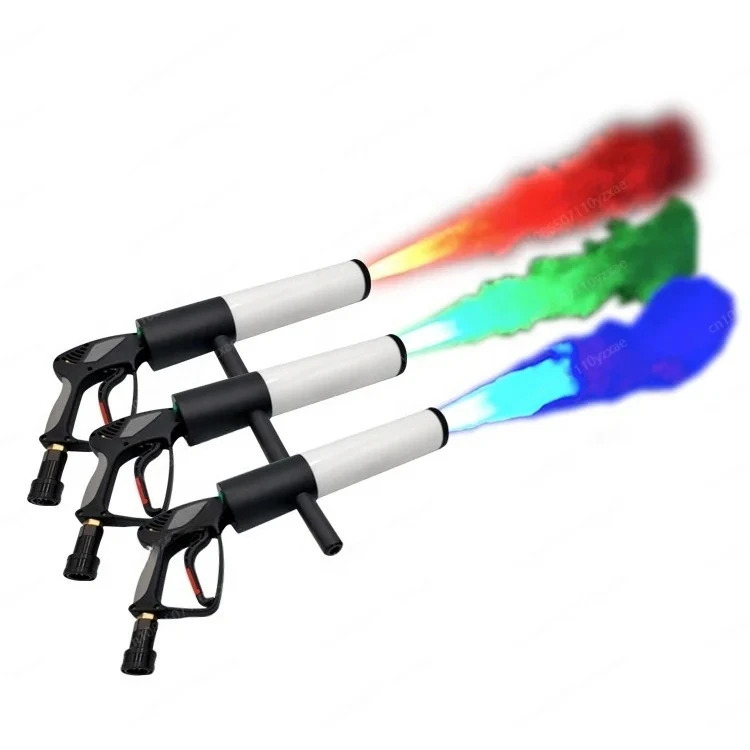 RGB 4x3w LED 무대 안개 기계 Co2 스모커 건 휴대DJ 대포 웨딩 DJ 파티 디스코 블래스터 제트