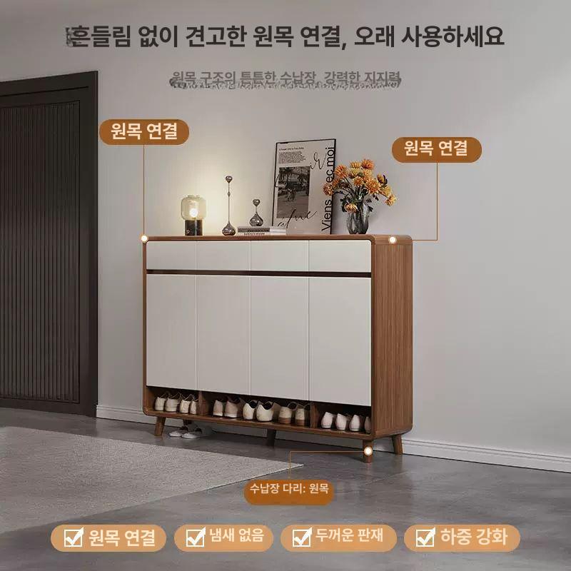슬림 신발장 조립식 접이식 수납장 인테리어 원룸 서랍 현관장 좁은 신발정리대 높이 - 상세 이미지 4