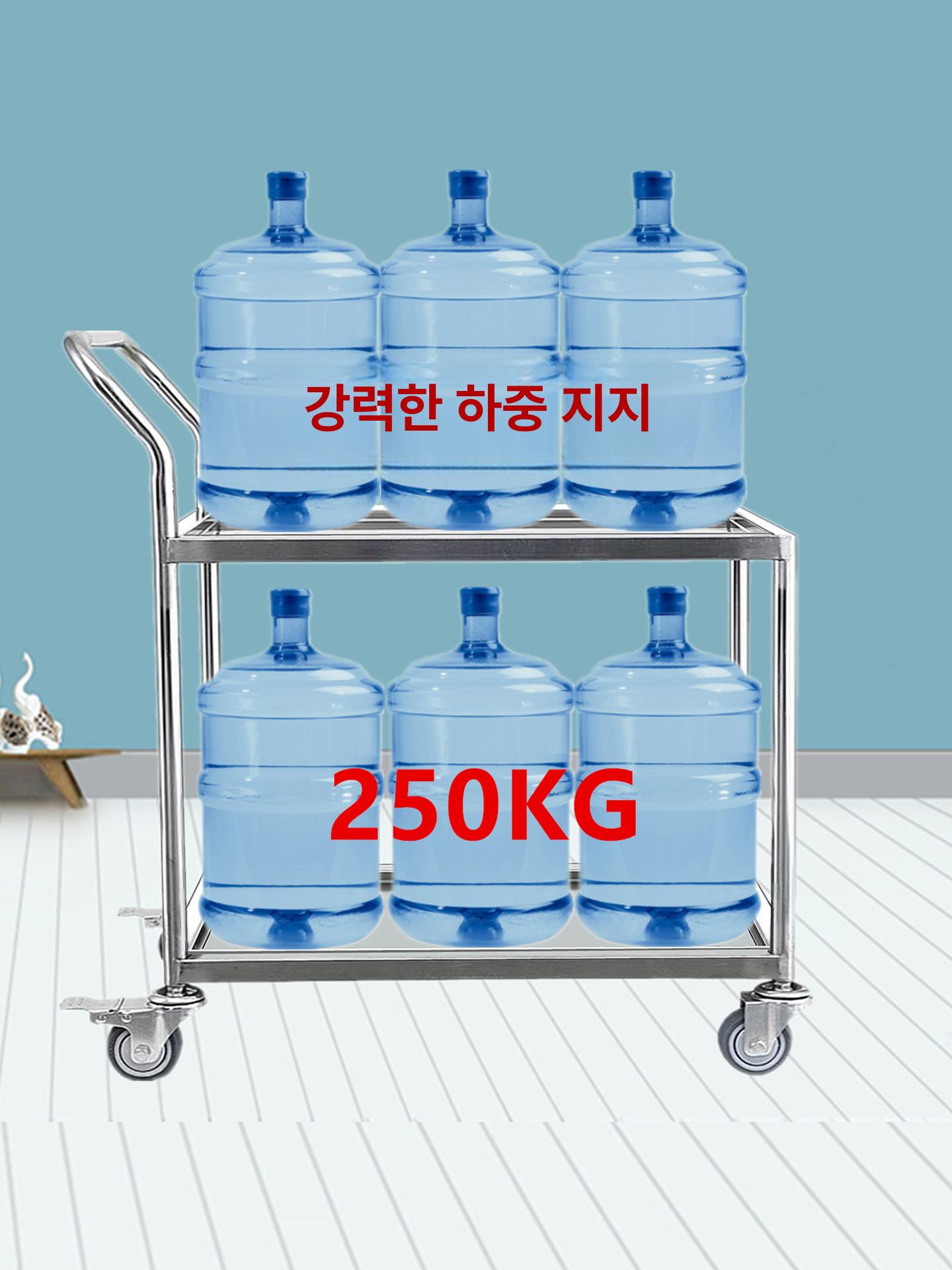 이단 대차 스테인리스 공업용 끌차 스테인레스 트롤리 물류 구르마 업소용 운반용 - 상세 이미지 3