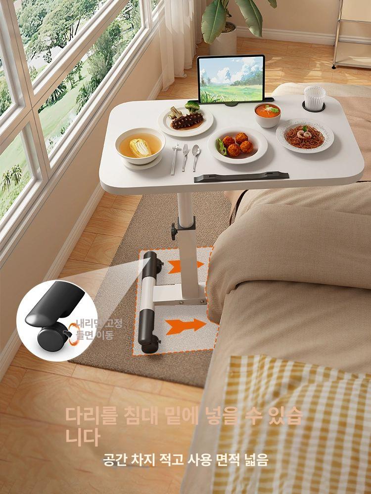 접이식 책상 거치대 이동식 다용도 조절 노트북 협탁 높이 높낮이 바퀴 리프팅 - 상세 이미지 5