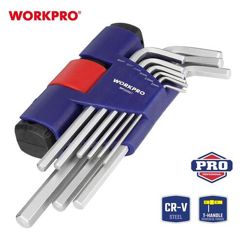 워크프로 T핸들 엑스트라 롱 육각렌찌 세트 WP222027 2~10mm 렌치 - 상세 이미지 3