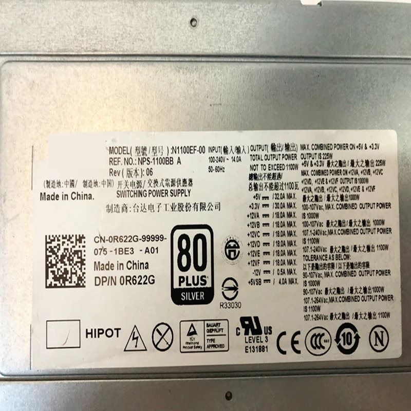 PSU 스위칭 전원공급장치 H1100EF-00 N1100EF-00 G821T NPS-1100BB A 키트 델 프리시전 T7400 T7500 1100W