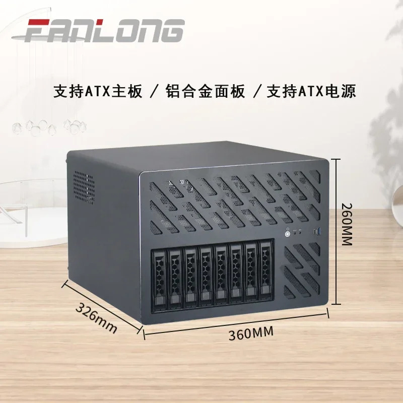 Fanlong nas8 서버 절반 높이 PCIE 카드 슬롯 마더보드 전원공급장치 스왑 섀시