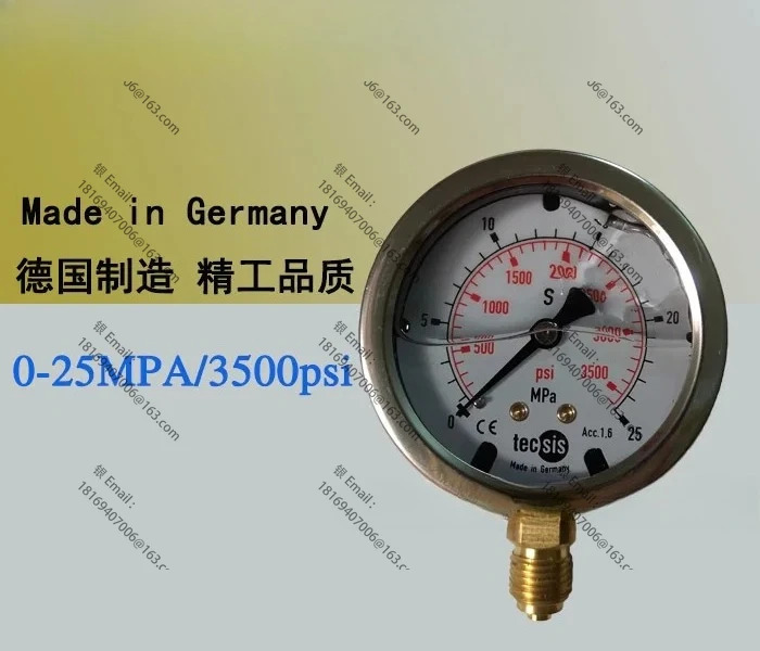 오일 압력 유압 게이지 6M 0-25MPA/3500PSI 내충격성 기계식 2개 탭