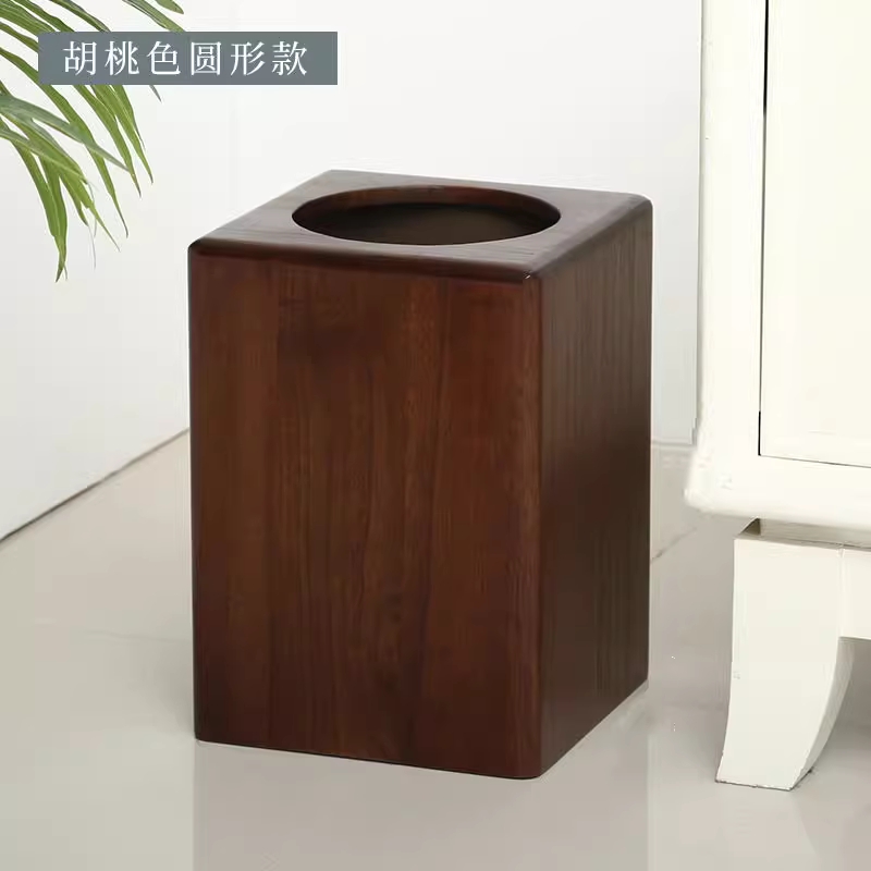 원목 휴지통 뚜껑 없는 오픈형 사무실 사각 미니멀 티크 이미지 6