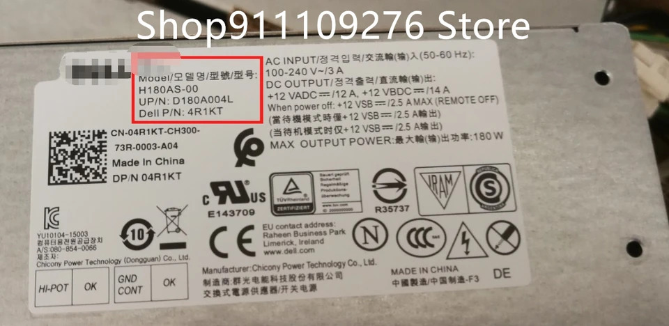델 옵티플렉스 H180ES-00 H180AS-00 H180AS-01 H180AS-02 L180AS-01 L180AS-02 L180ES-00 D180ES-00 HU180NS-00