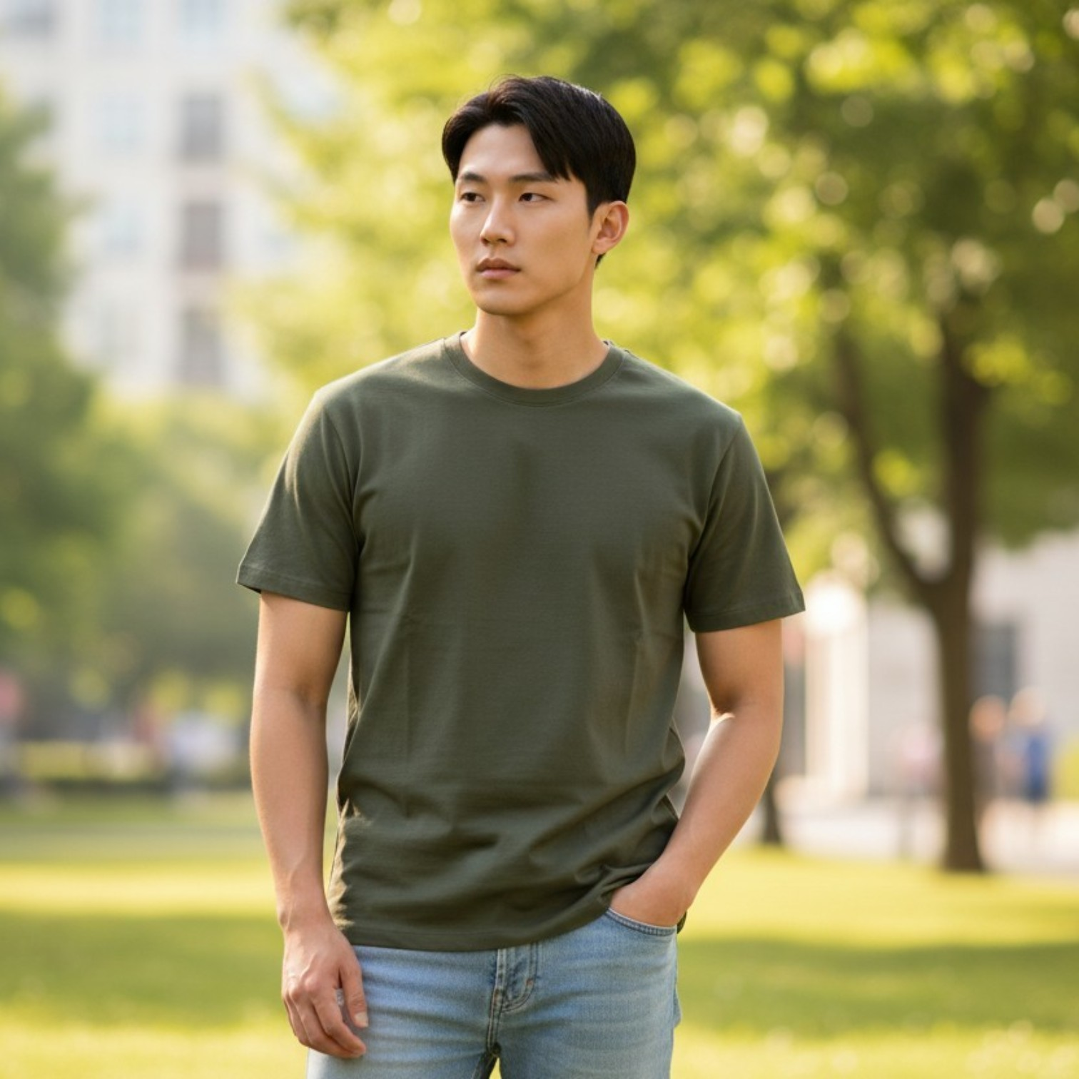 무지 반팔티 코마사 24수 면100% 13컬러 남녀공용 기본 라운드 해시태그 에센셜 이미지 6