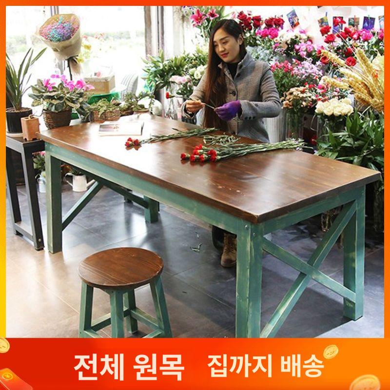 테이블 포장대 꽃집작업대 플로리스트 꽃가게 공방 선반 정리대 상판 워크벤치 산업용 - 상세 이미지 2