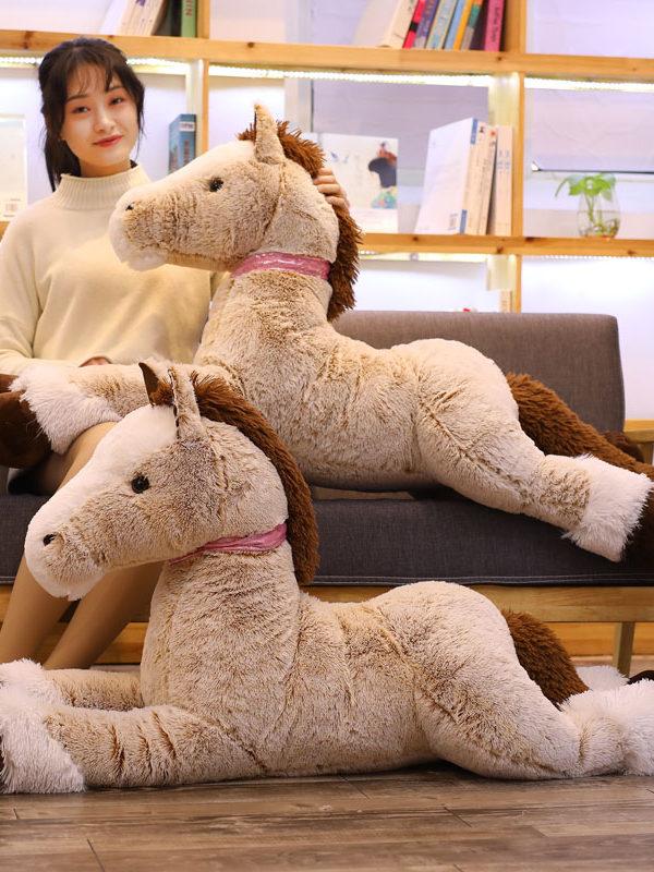 봉제 말 인형 베개 귀여운 대형인형 쿠션 선물용 다양한 사이즈 - 상품 이미지
