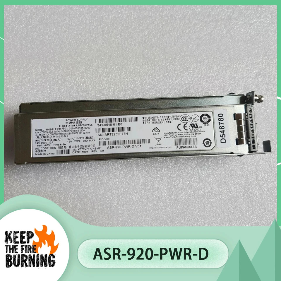 ASR-920-PWR-D CISCO 전원공급장치 스위치 ASR9000 시리즈 341-0518-01 250W