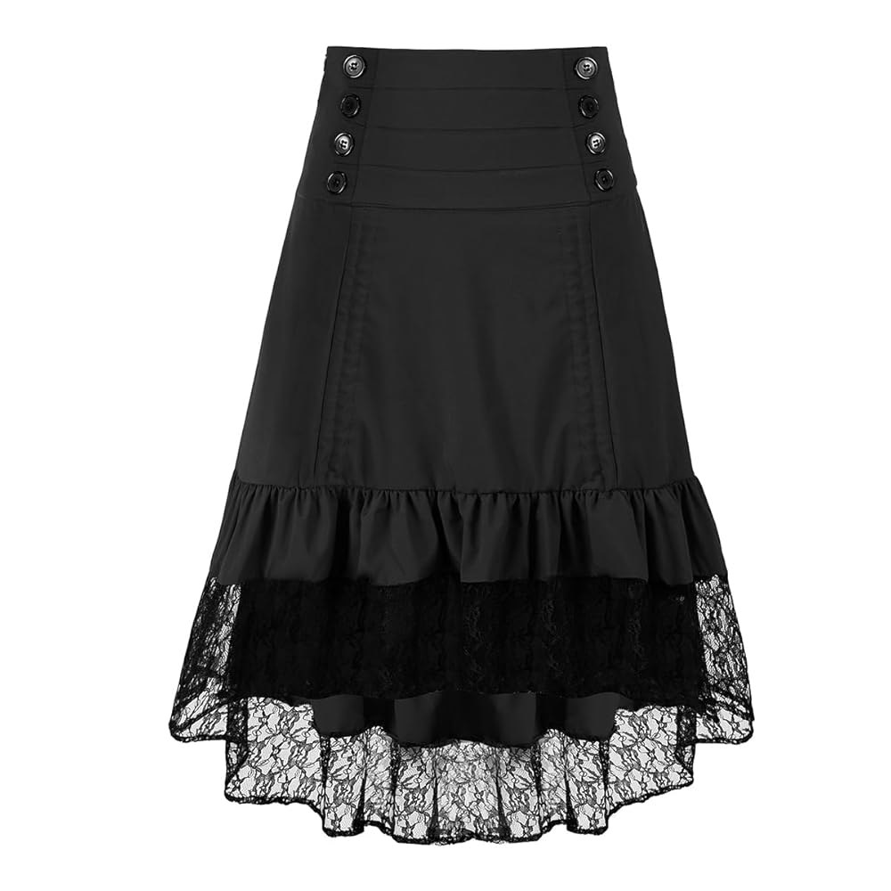 오포케다 여성 고딕 스팀펑크 스커트 르네상스 하이 로우 Yt2339-bk XX-Large - 상세 이미지 2