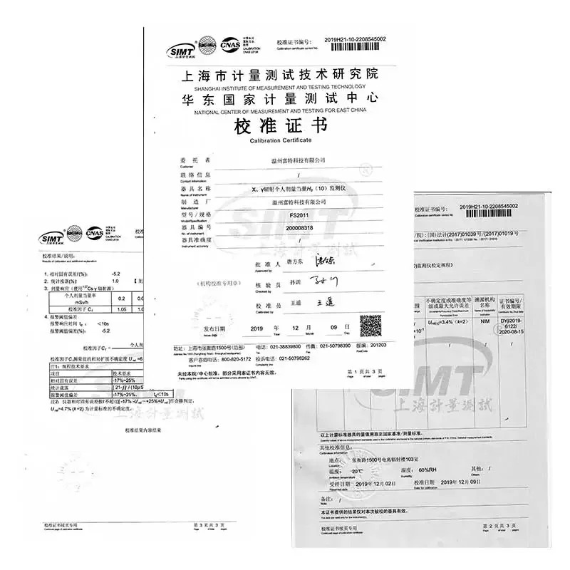 Fute FS2011 핵 검출기 개누적 선량계 CT 과 석재 폐기장