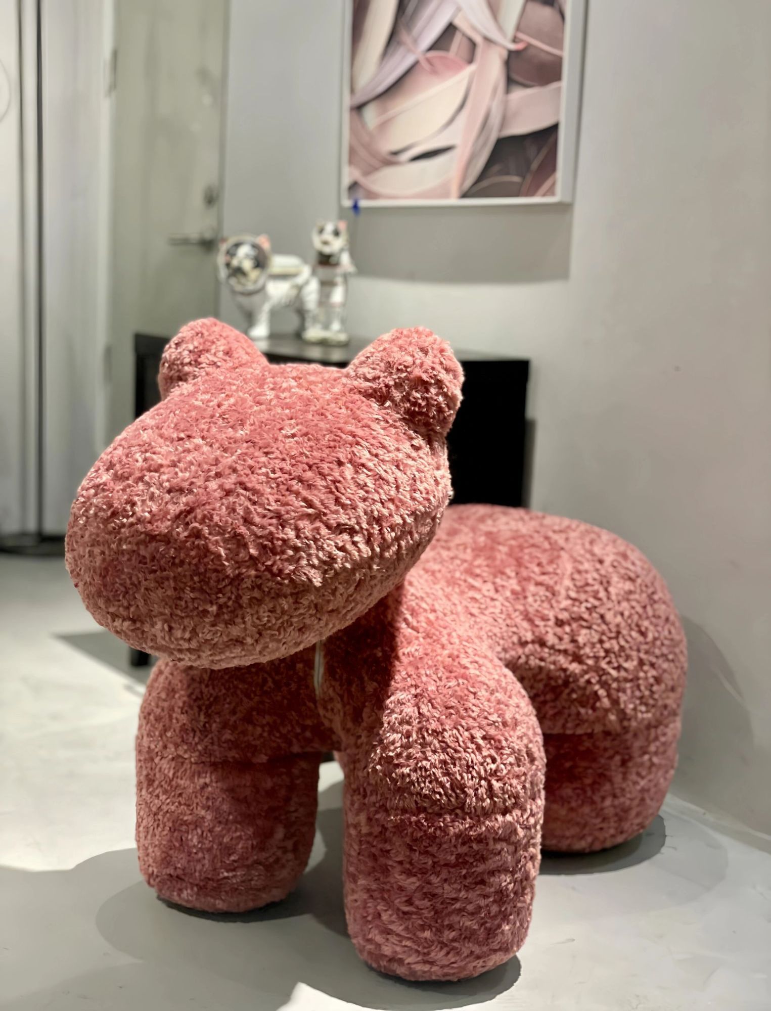 포니체어 인테리어의자 북유럽 거실 패브릭 양털의자 스툴 포니의자 유럽풍 노르딕 - 상세 이미지 3