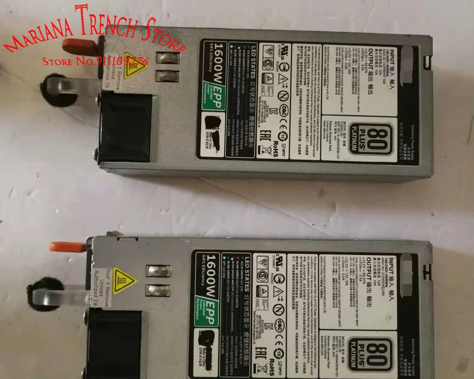 F1600E-S0 스위칭 전원공급장치 DELL R630 R730 R730XD 랙 서버EPP 1600W