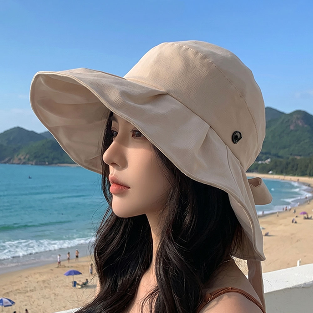 디어앤미 여성 봄 가을 여름 모자 벙거지 와이드챙 리본 버킷햇 - 상품 이미지