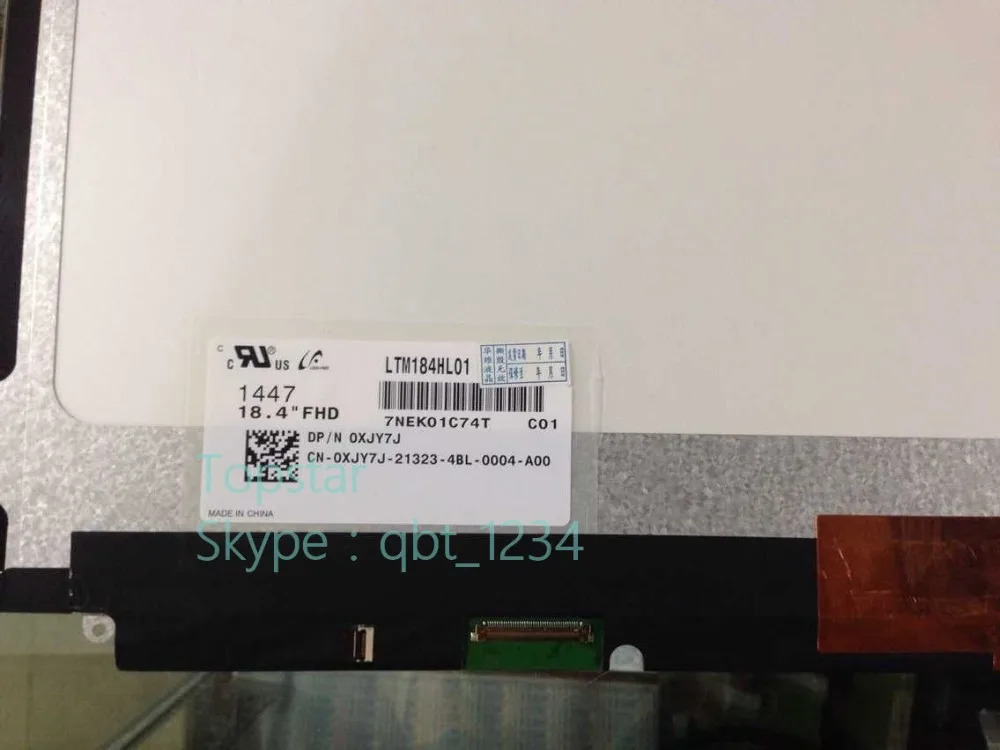 델 M18X 모듈 LTM184HL01 18.4 인치 IPS LCD 디스플레이 A 등급 신