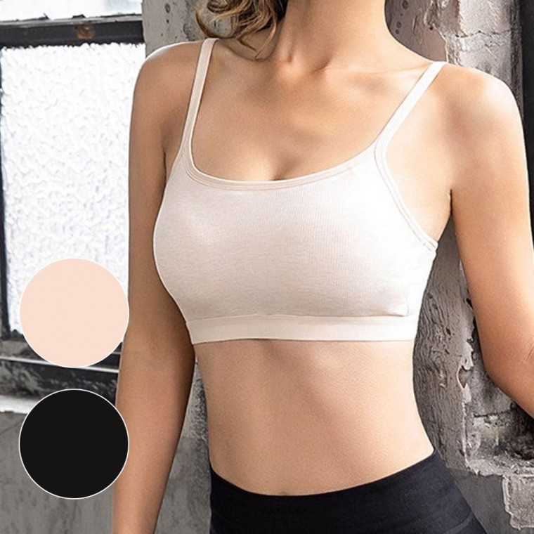 노와이어 스포츠 브라탑 요가 심리스 뽕브라 2컬러 노와이어브라 노라인 편한 여성 볼륨 - 상품 이미지