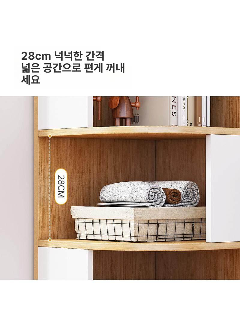 삼각틈새 코너장 옷장 조립식 인테리어 거실 활용 수납장 책장 북유럽감성 모서리장 - 상세 이미지 5