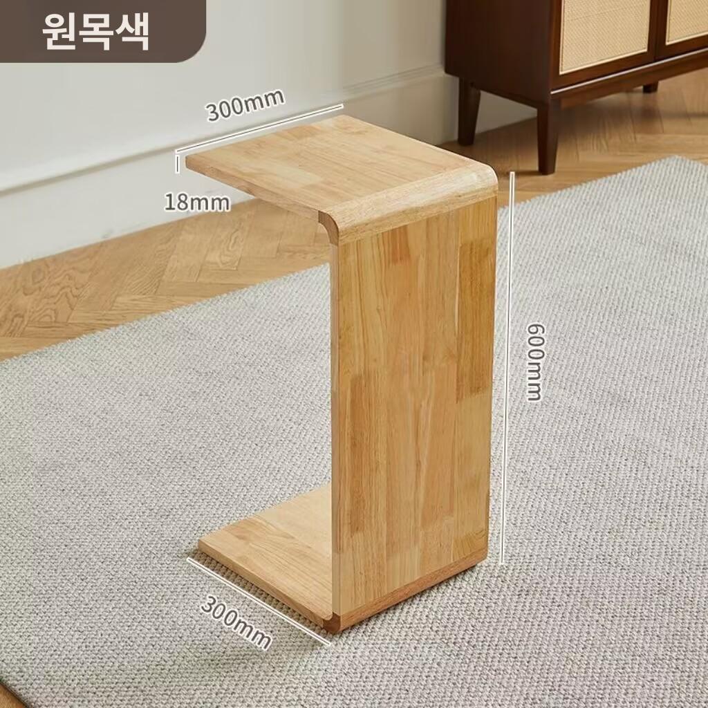 원목 디귿자테이블 이동식 협탁 사이드 창가 틈새 보조테이블 소파옆 쇼파용 길이 - 상세 이미지 3