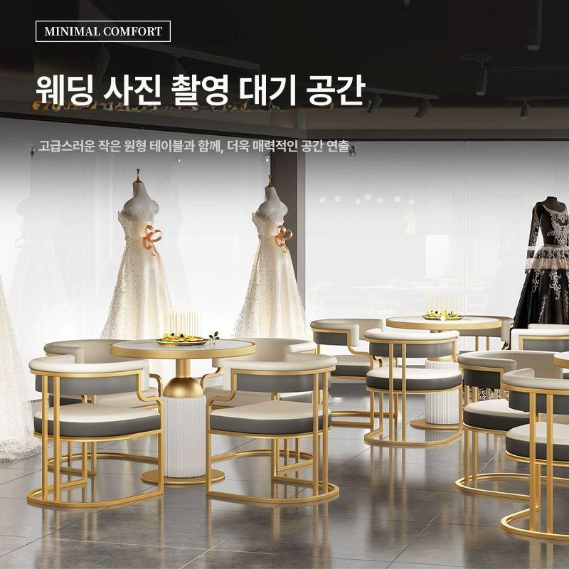가죽 카페의자 모던 업소용 고급 편안한 미용실 오피스 라운지의자 휴게상담실의자 - 상세 이미지 4