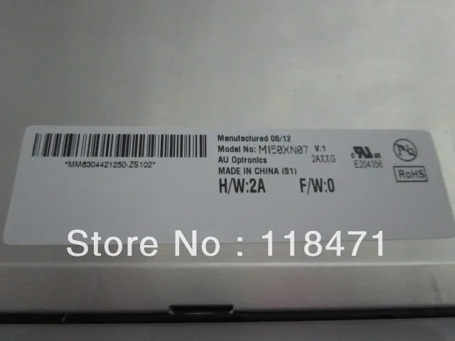 오리지널 A 등급 TFT LCD 패널 AUOM150XN07 V1 15.0 인치