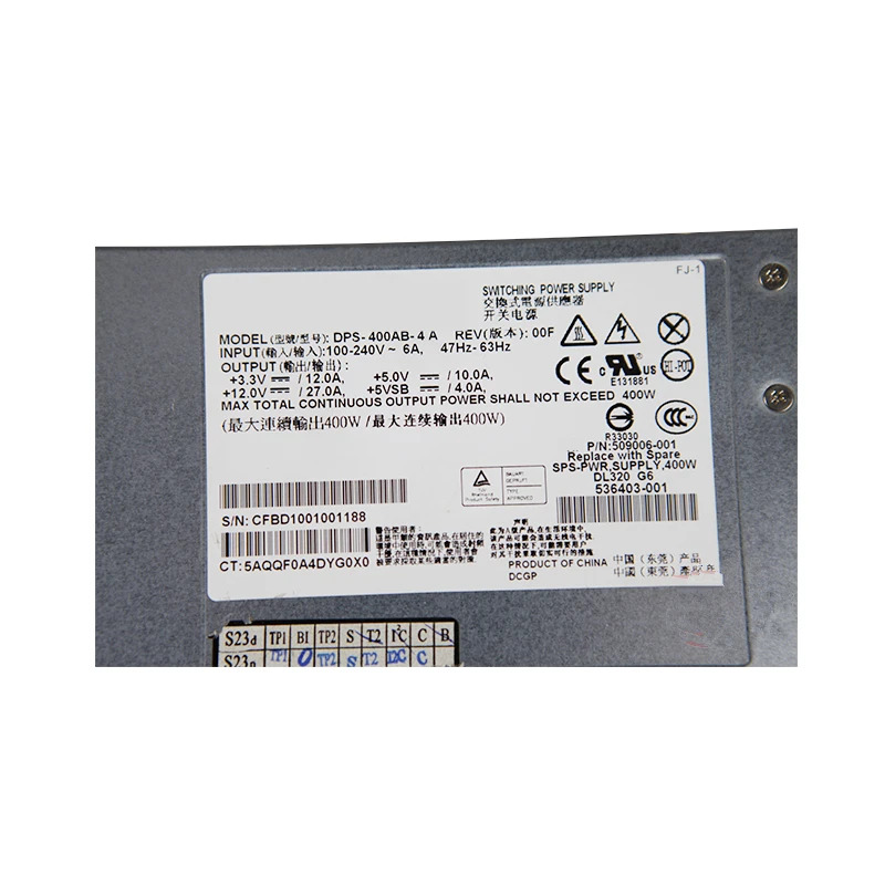 PSU hp호환 DL320G6 DL120G6 DL120G7 400W 스위칭 전원공급장치 DPS-400AB-4 A 509006-001 536403-001 키트