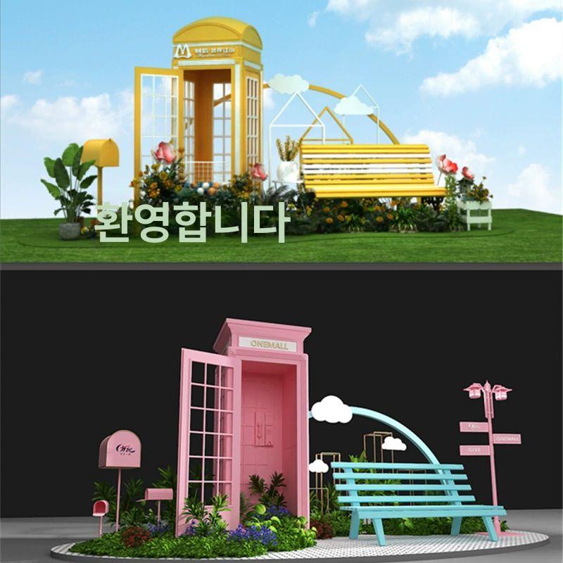 장식 전화박스 철제 인테리어 조형물 공중전화부스 빈티지 복고 촬영용 감성 - 상세 이미지 5