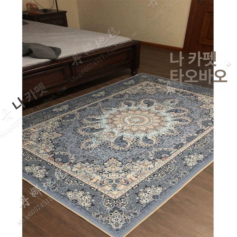 러그 카페트 대형 양탄자 패턴 매트 단모 엔틱카펫 스타일 디자인 고급 빈티지 - 상세 이미지 3
