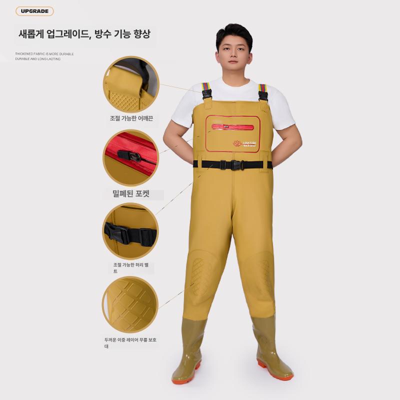 방수 갯벌옷 남성 남자여자 전신장화 작업복 웨이더 체험옷 낚시장화 체스타 해루질옷 - 상세 이미지 4