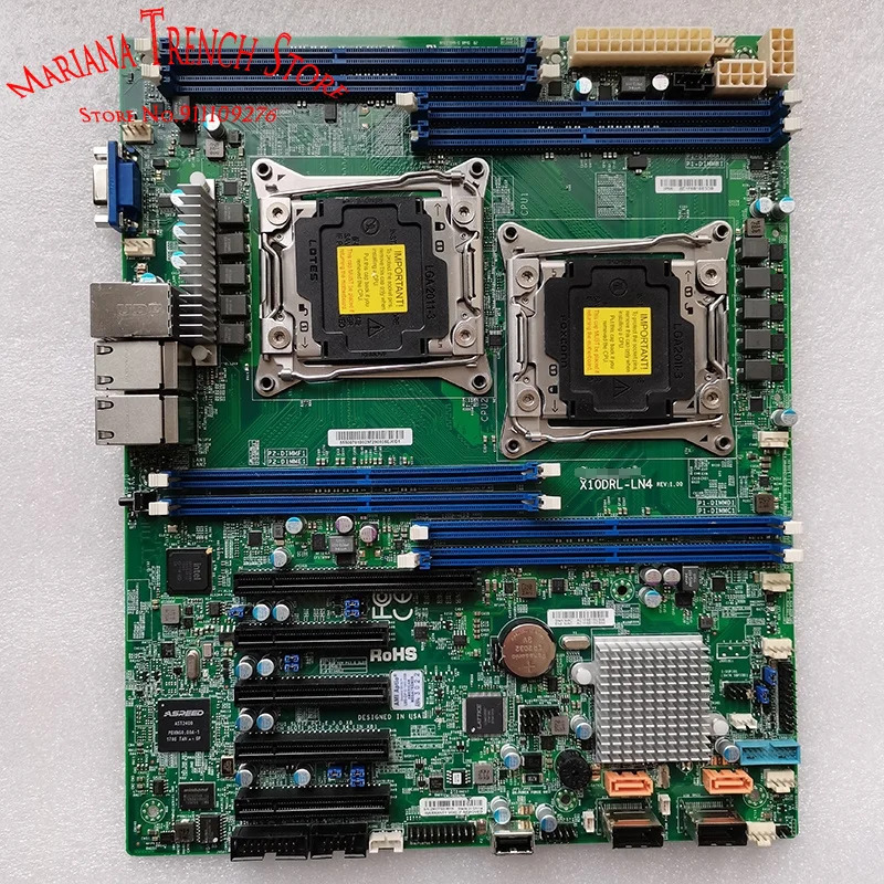 슈퍼마이크로 쿼드 1GbE LAN 마더보드X10DRL-LN4 LGA2011 E5-2600 v4 v3 패밀리 DDR4 포함I350 GbE