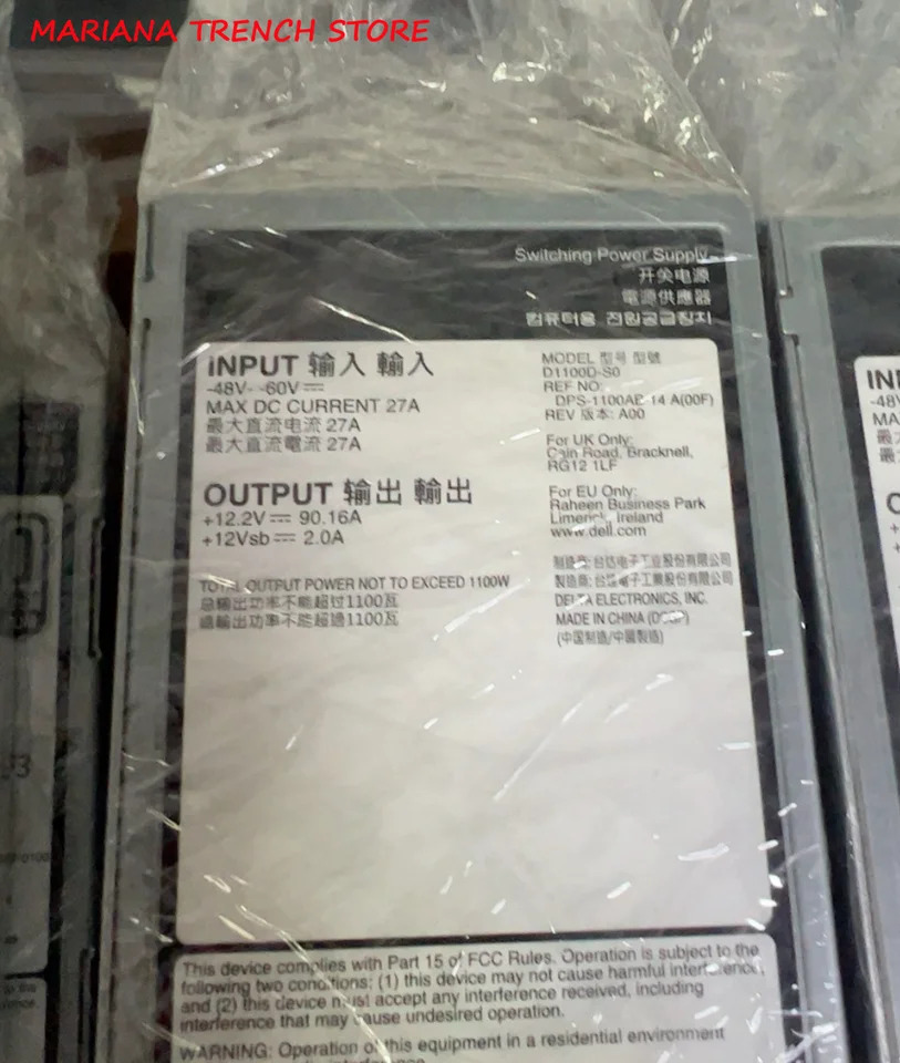 D1100D-S0 DC 전류 전원공급장치 모듈 DELL R750 R750S T650 R550 R752 서버0WPJC6 1100W