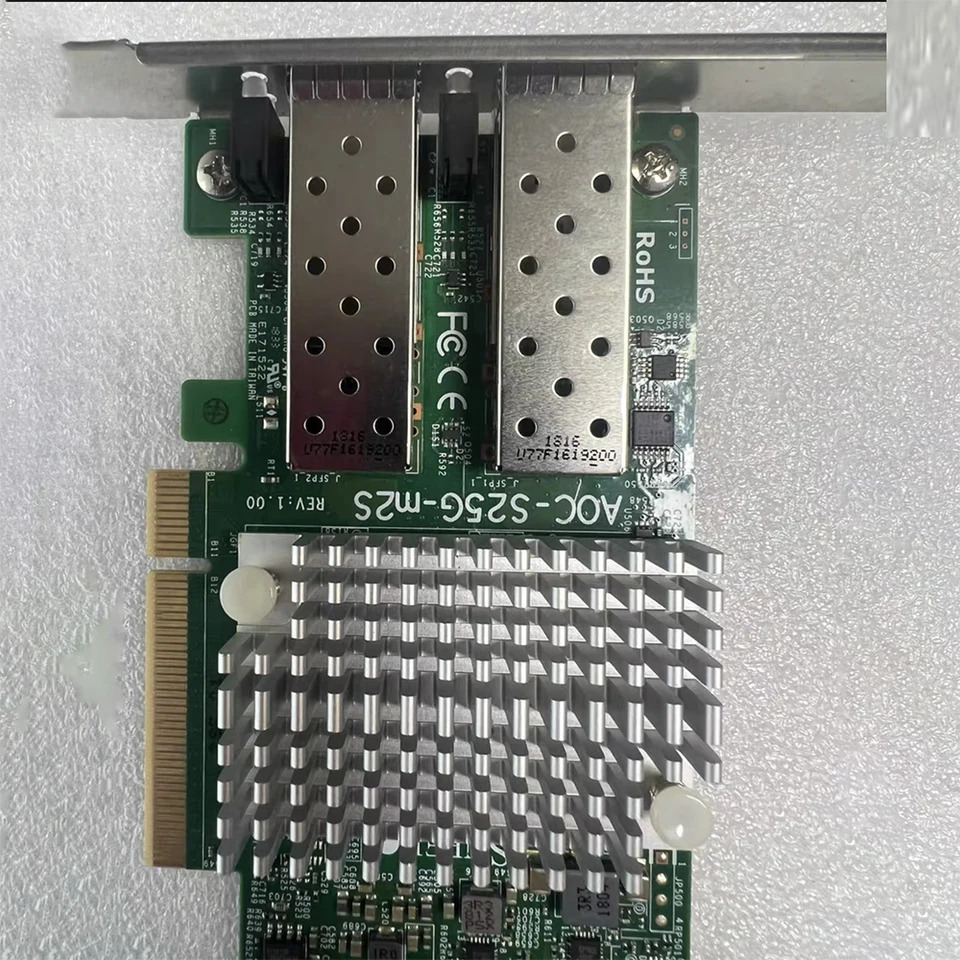 슈퍼마이크로 듀얼 포트 CX-40GB 카드 AOC-S25G-M2S 25g SFP  멜라녹스