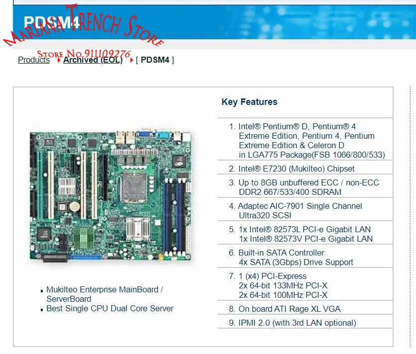 Supermicro Mukilteo 엔터프라이즈 메인보드 서버보드PDSM4