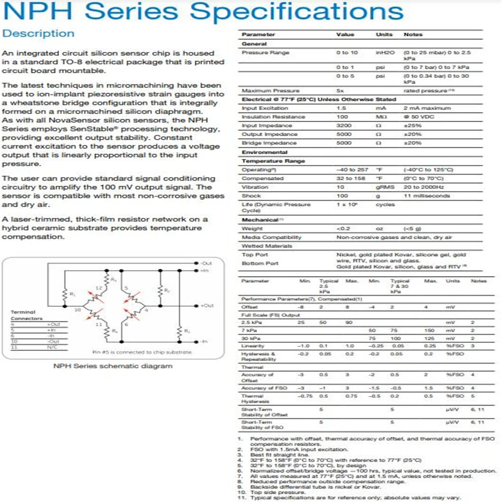 NPH-8-100AH NPH-8-200GH NPH-8-200AH NPH-8-200DH NPH-8-700DH NPH-8-700GH 앰페놀 고급 센서