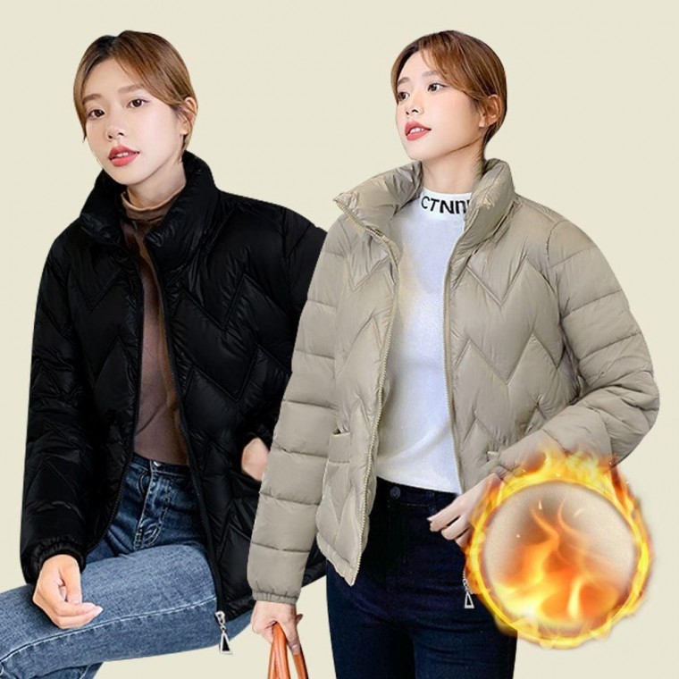 1+1 여성 겨울 아우터 누빔 하프 점퍼 방한 다운 패딩 경량 숏패딩 잠바 여자 간절 - 상품 이미지