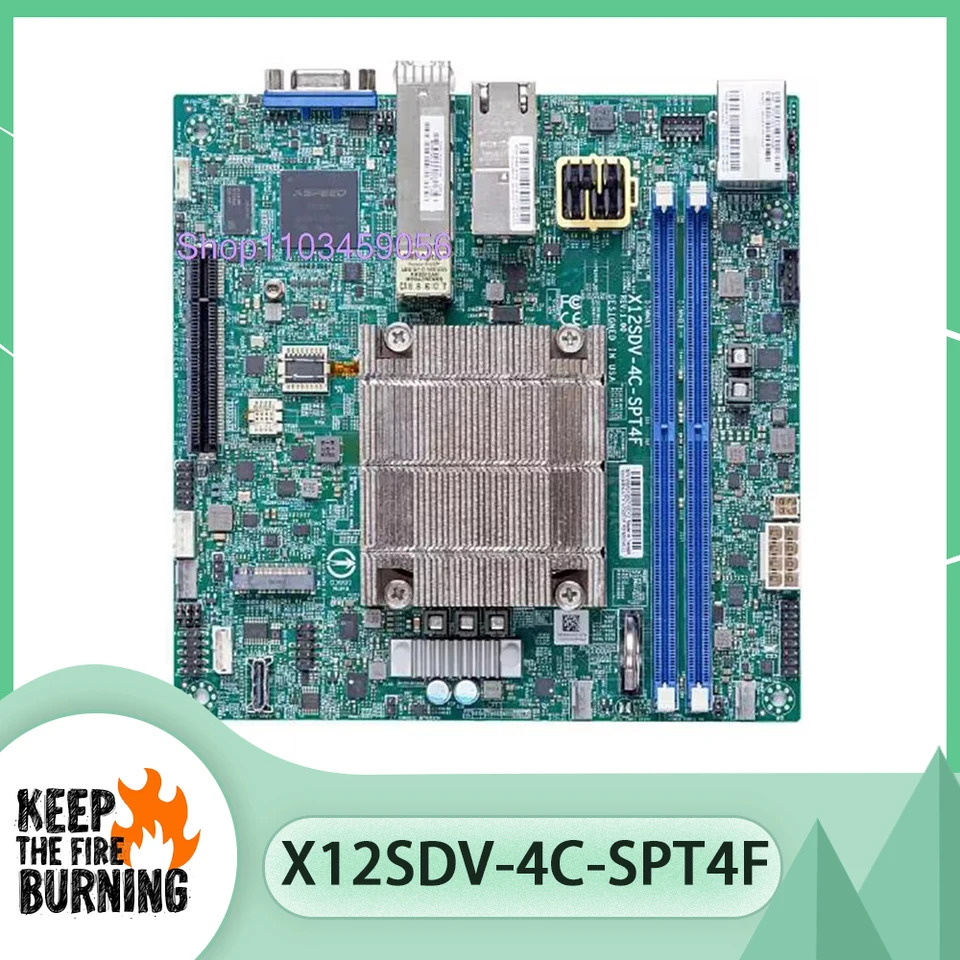 D-1718T 마더보드 X12SDV-4C-SPT4F Supermicro Mini-ITX DDR4 4 x SATA Xeon 프로세서용