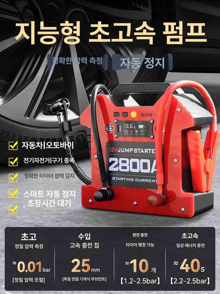 차량용 68000mAh 무충전점프스타터 파워 부스터 보조배터리 전원 - 상세 이미지 3