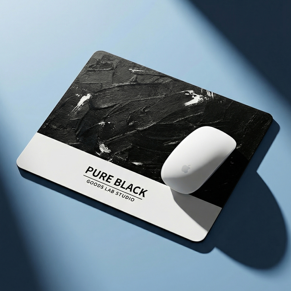 [무배당발] 유리패드 강화유리 마우스패드 게이밍 컬러시리즈 10종 PURE BLACK - 상품 이미지