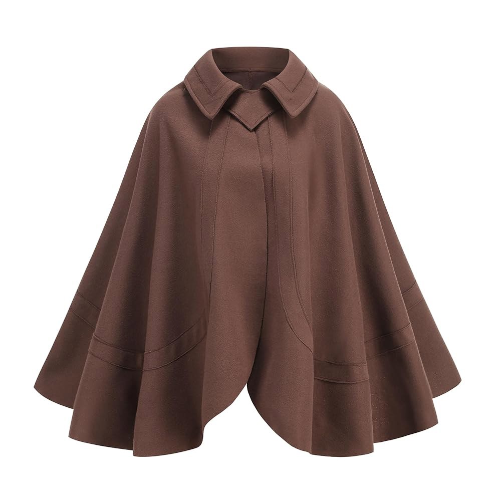 AGCOAH 중세 빅토리아 르네상스 캐롤링 쇼트 케이프 스탠딩 칼라 클랙 26인치 Brown 26 INCH - 상품 이미지