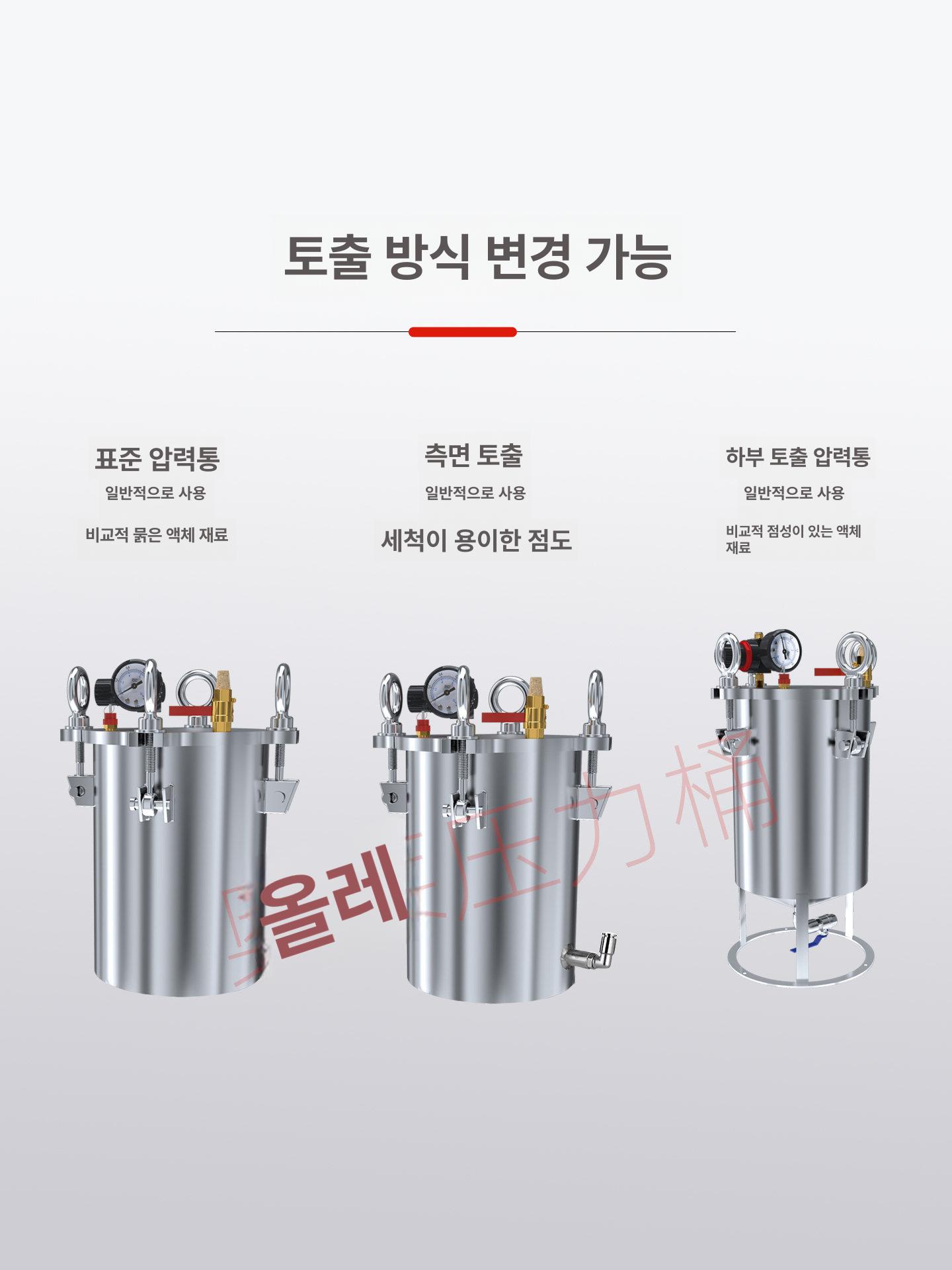 액체 레벨 표시 압송기 교반통 점착 압력통 스테인리스 저장 믹싱 압력용기 - 상세 이미지 3