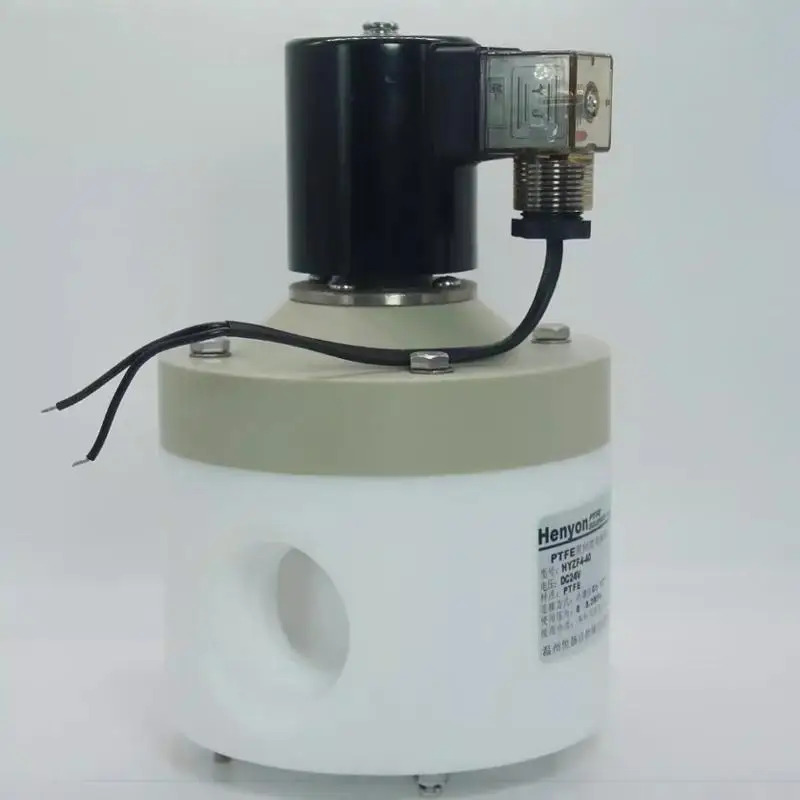 DN40 PTFE 솔레노이드 밸브 HYZF4-40 강산 강알리 강산화제